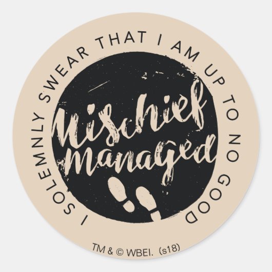 Harry Potter| Typografie van Marauder's Map Ronde Sticker (Voorkant)