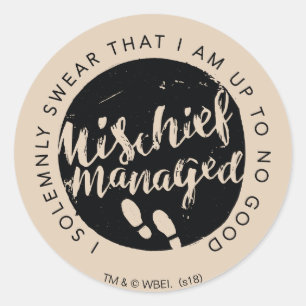 Harry Potter  Typografie van Marauder's Map Ronde Sticker