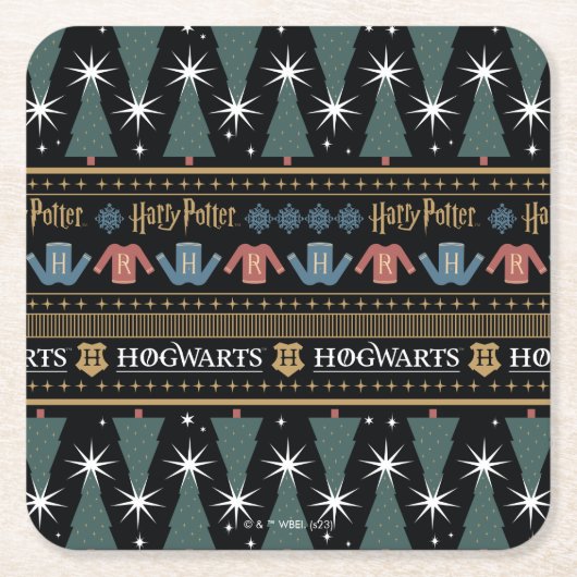 HARRY POTTER™ vakantietrui Patroon Kartonnen Onderzetters (Voorkant)