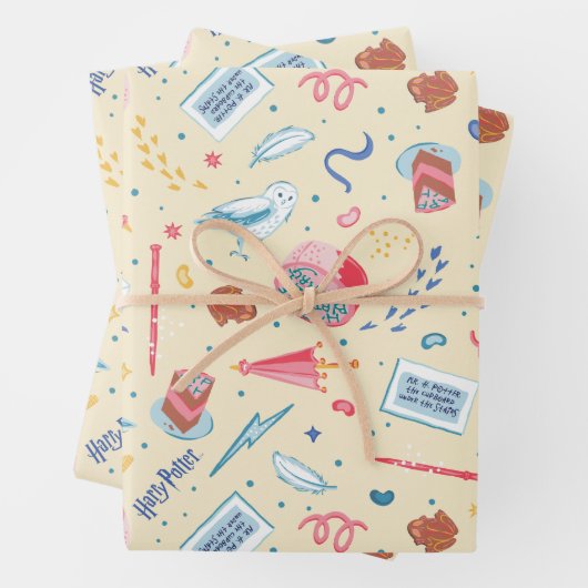HARRY POTTER™ Verjaardagsfeestpatroon Inpakpapier Vel (In situ)