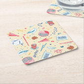 HARRY POTTER™ Verjaardagsfeestpatroon Kartonnen Onderzetters (Schuin)