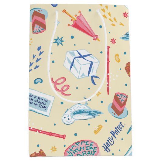HARRY POTTER™ Verjaardagsfeestpatroon Medium Cadeauzakje (Voorkant)