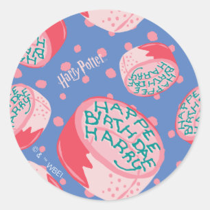 HARRY POTTER™ verjaardagstaart patroon Ronde Sticker