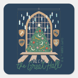 Harry Potter Versier de Grote Zaal Vierkante Sticker