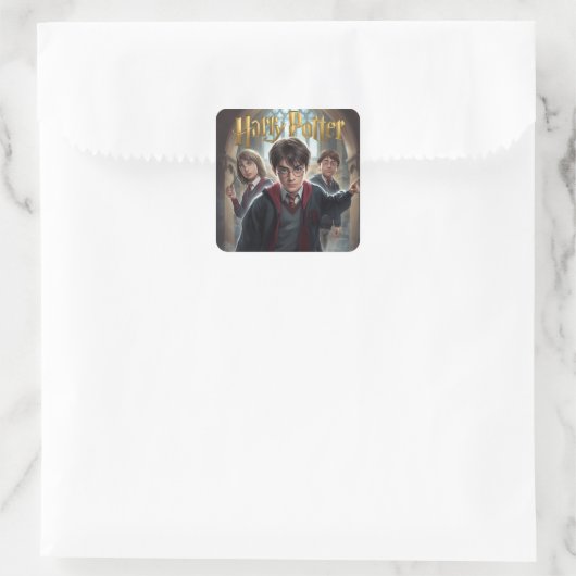 harry potter vierkante sticker (Tas)