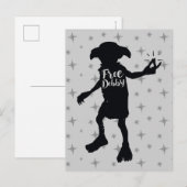 Harry Potter | "Vrij Dobby" Silhouet Typografie Briefkaart (Voorkant / Achterkant)