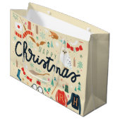 Harry Potter | Vrolijk kerstfeest met feestelijke  Groot Cadeauzakje (Voorkant Gekanteld)