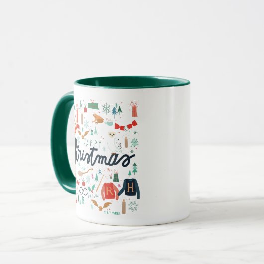Harry Potter | Vrolijk kerstfeest met feestelijke  Mok (Voorkant links)