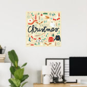 Harry Potter | Vrolijk kerstfeest met feestelijke  Poster (Thuiskantoor)