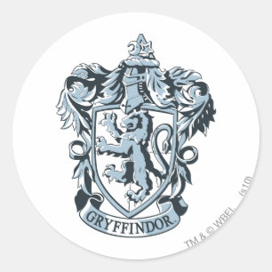 Harry Potter   Wapen van Gryffindor Blauw Ronde Sticker
