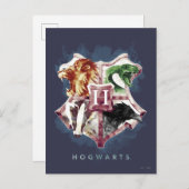 Harry Potter| Waterverf HOGWARTS™ Crest Briefkaart (Voorkant / Achterkant)