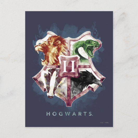 Harry Potter| Waterverf HOGWARTS™ Crest Briefkaart (Voorkant)