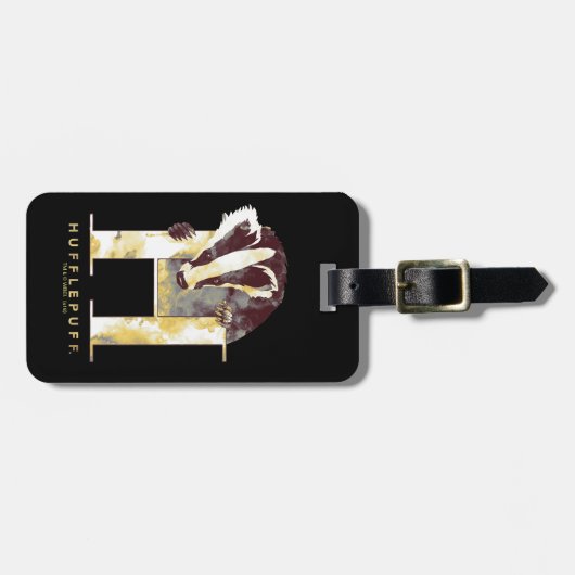 Harry Potter | Waterverf HUFFLEPUFF™-badger Bagagelabel (Voorkant horizontaal)