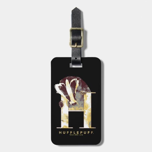 Harry Potter | Waterverf HUFFLEPUFF™-badger Bagagelabel (Voorkant verticaal)