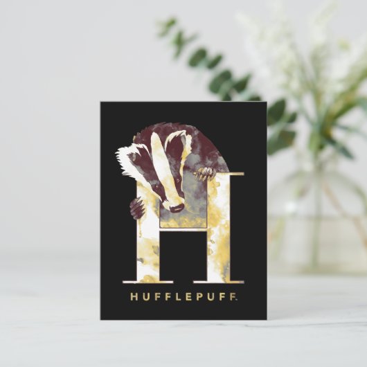 Harry Potter | Waterverf HUFFLEPUFF™-badger Briefkaart (Staand voorkant)