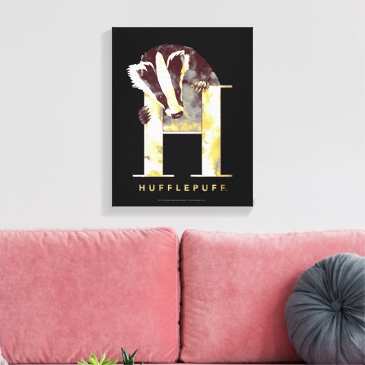 Harry Potter | Waterverf HUFFLEPUFF™-badger Canvas Afdruk (Insitu (Woonkamer))