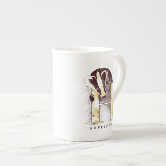 Harry Potter | Waterverf HUFFLEPUFF™-badger Porselein Kop (Voorkant rechts)