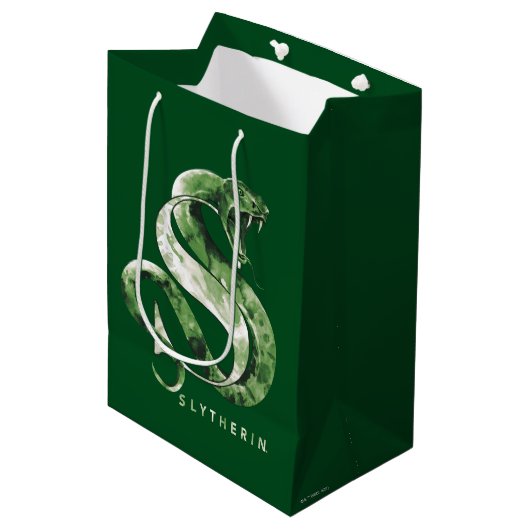 Harry Potter | Waterverf SLYTHERIN™-slang Medium Cadeauzakje (Voorkant Gekanteld)