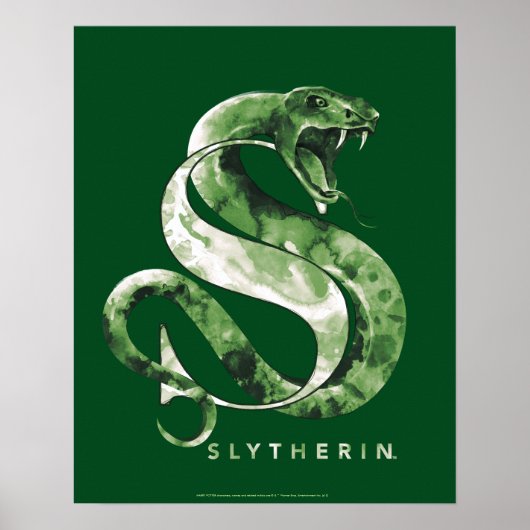 Harry Potter | Waterverf SLYTHERIN™-slang Poster (Voorkant)