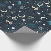 Harry Potter | Winter Constellation Pattern Cadeaupapier (Hoek)