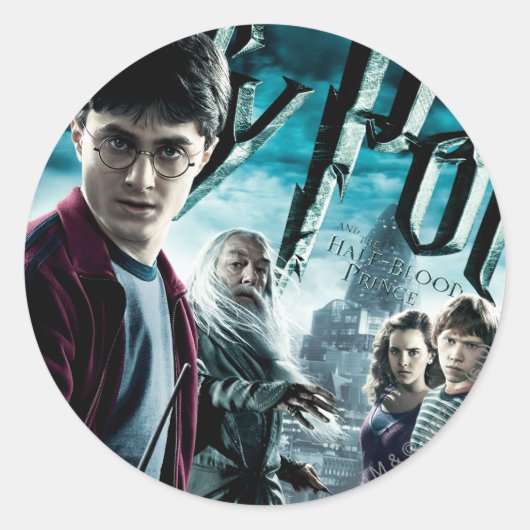 Harry Potter With Dumbledore Ron and Hermione 1 Ronde Sticker (Voorkant)