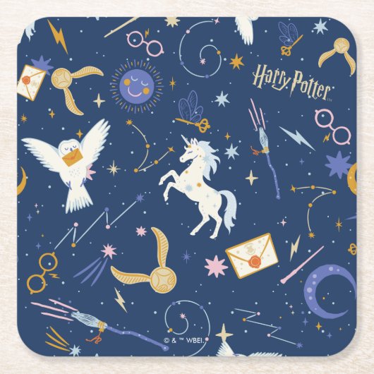 HARRY POTTER™ Zomer Zonnewende Icoon Patroon Kartonnen Onderzetters (Voorkant)