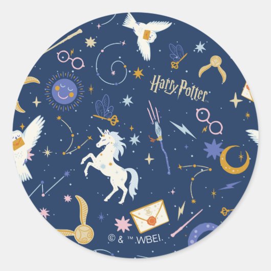 HARRY POTTER™ Zomerzonnewende Icoon Patroon Ronde Sticker (Voorkant)