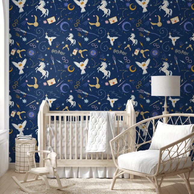 HARRY POTTER™ Zomerzonnewende Icoonpatroon Behang (Kinderen)