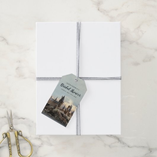 Harry Potter | Zweinstein Castle Vrijgezellenfeest Cadeaulabel (Met Touw)