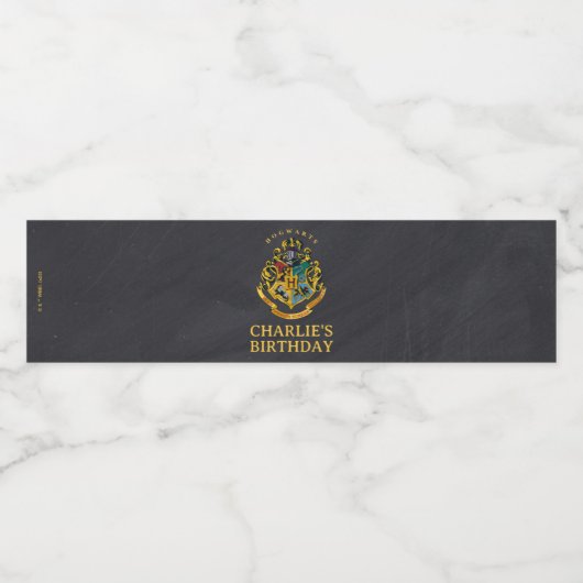 Harry Potter | Zweinstein Crest Chalkboard Verjaar Waterfles Etiket (Enkel label)