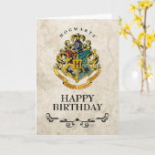 Harry Potter Zweinstein Crest Gelukkige Verjaardag Kaart (Gele Bloem)