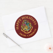 Harry Potter | Zweinstein Crest PRETTIGE FEESTDAGE Ronde Sticker (Envelop)