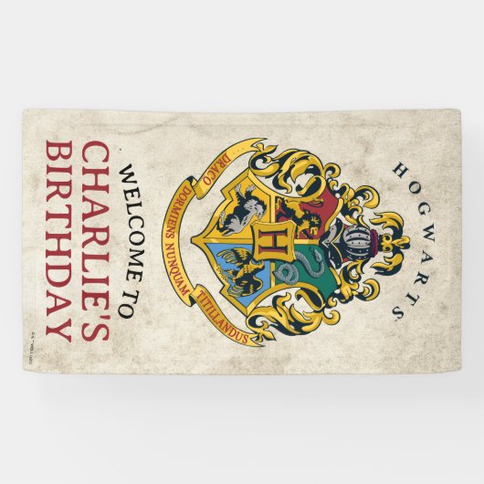 Harry Potter Zweinstein Crest Verjaardag Welkom Spandoek (Horizontaal)