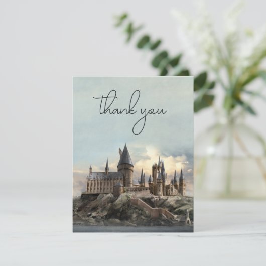Harry Potter Zweinstein Kasteel Bruiloft Dank u Bedankkaart (Staand voorkant)