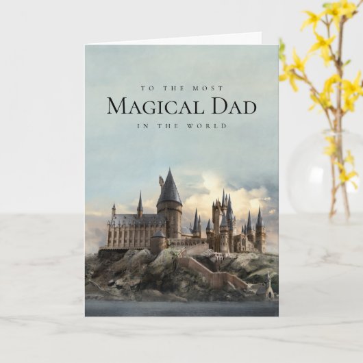 Harry Potter Zweinstein Kasteel Vaderdag Kaart (Gele Bloem)