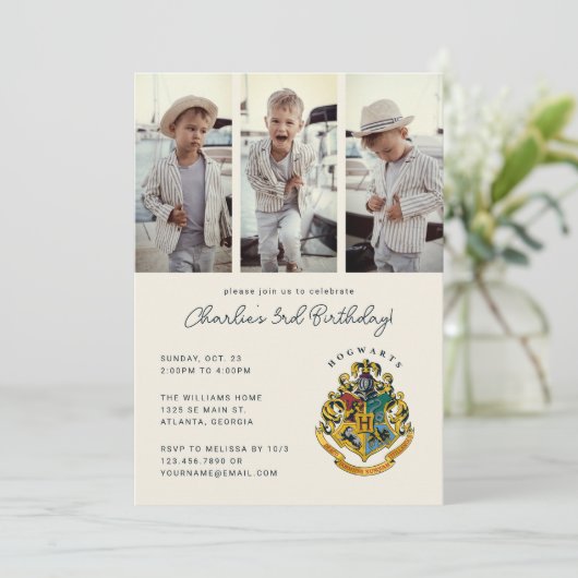 Harry Potter | Zweinstein Verjaardag Foto Kaart (Staand voorkant)