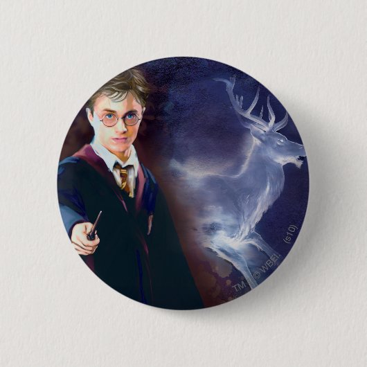 Harry Potters herten Patronus Ronde Button 5,7 Cm (Voorkant)