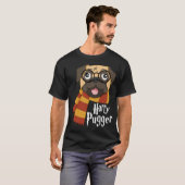 Harry Pugger Funny Pug Eigenaar Wizard Lover T-shirt (Voorkant volledig)