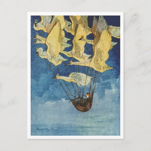 Harry Rountree Kind Vliegen Met Wilde Zwanen Briefkaart (Voorkant)