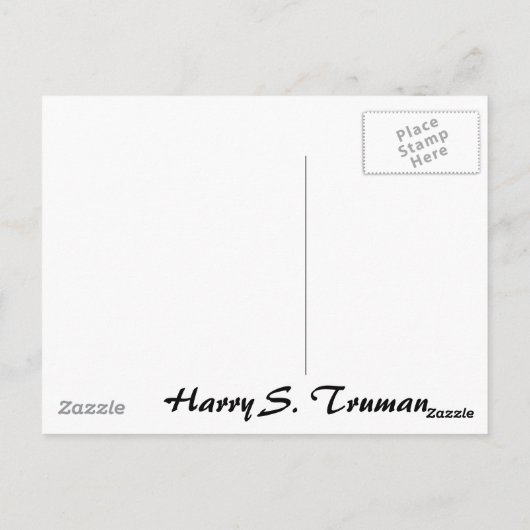 Harry S. Truman 33 Briefkaart (Achterkant)