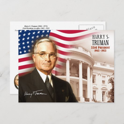 Harry S. Truman - 33e President van de VS Briefkaart (Voorkant / Achterkant)