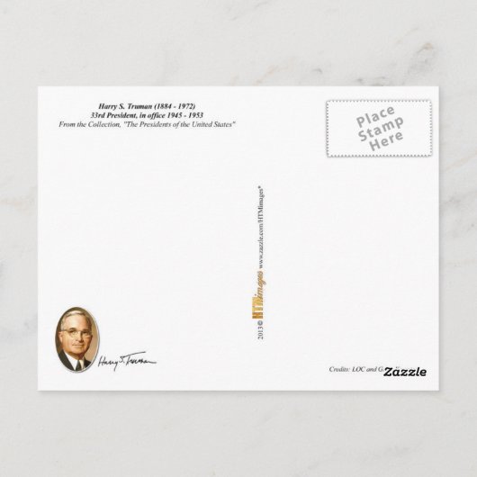 Harry S. Truman - 33e President van de VS Briefkaart (Achterkant)