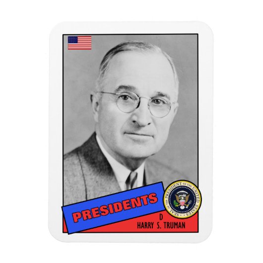 Harry S. Truman Baseball Card Magneet (Verticaal)