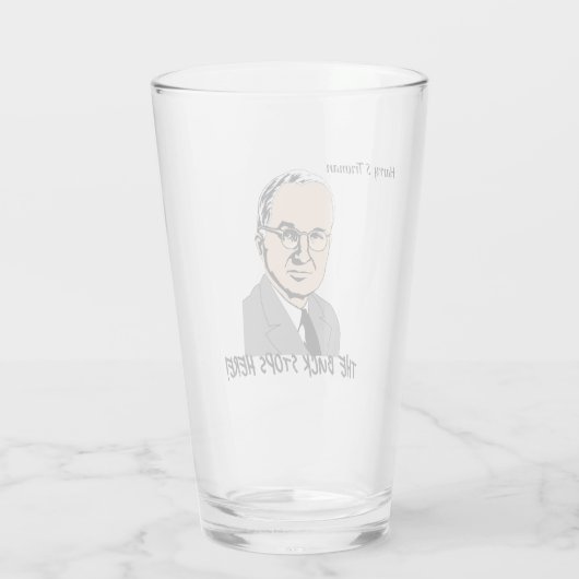 Harry S Truman - De Buck houdt hier op! Glas (Achterkant)