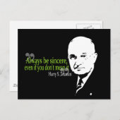 harry ' s truman is altijd oprecht briefkaart (Voorkant / Achterkant)