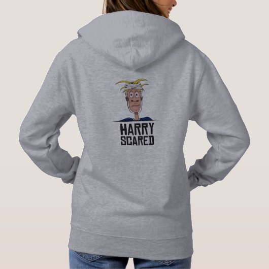 Harry Scared, dames en heren, Gray Hockey Hoodie (Achterkant)