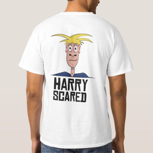Harry Scared White Mannen T-Shirt (Achterkant)