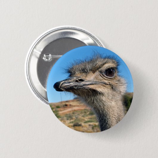 Harry the Happy Ostrich Ronde Button 5,7 Cm (Voorkant /achterkant)