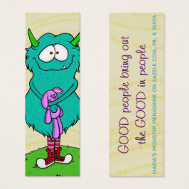 Harry the Monster, met/quote, gelukskaart Mini Visitekaartjes