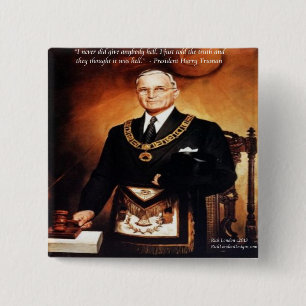 Harry Truman gaf geen "Em Hell"-citaat Vierkante Button 5,1 Cm